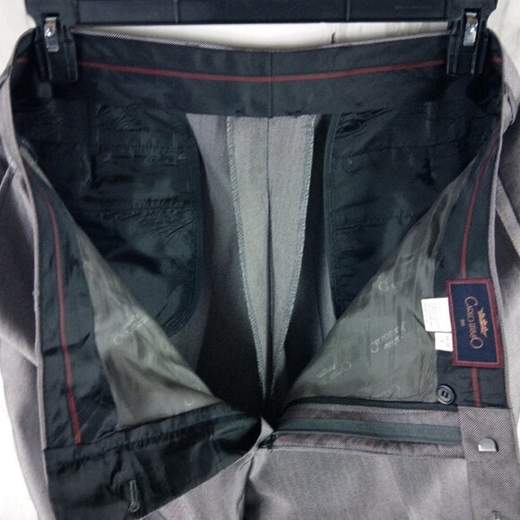 Carlo Lusso 150 44R 2 Button Gray Birdseye 2pc Suit 38x28 Flat Front - Picture 15 of 15